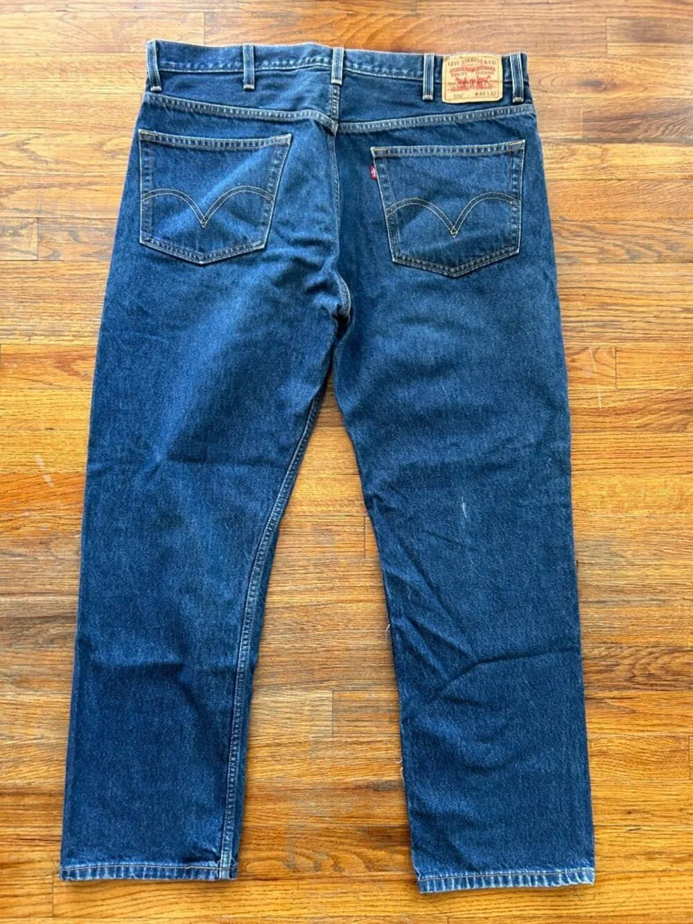 Men's Levis 505 Regular Fit Jeans 40X32 Dark Wash Denim Streetwear Casual